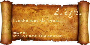 Landesman Ágnes névjegykártya